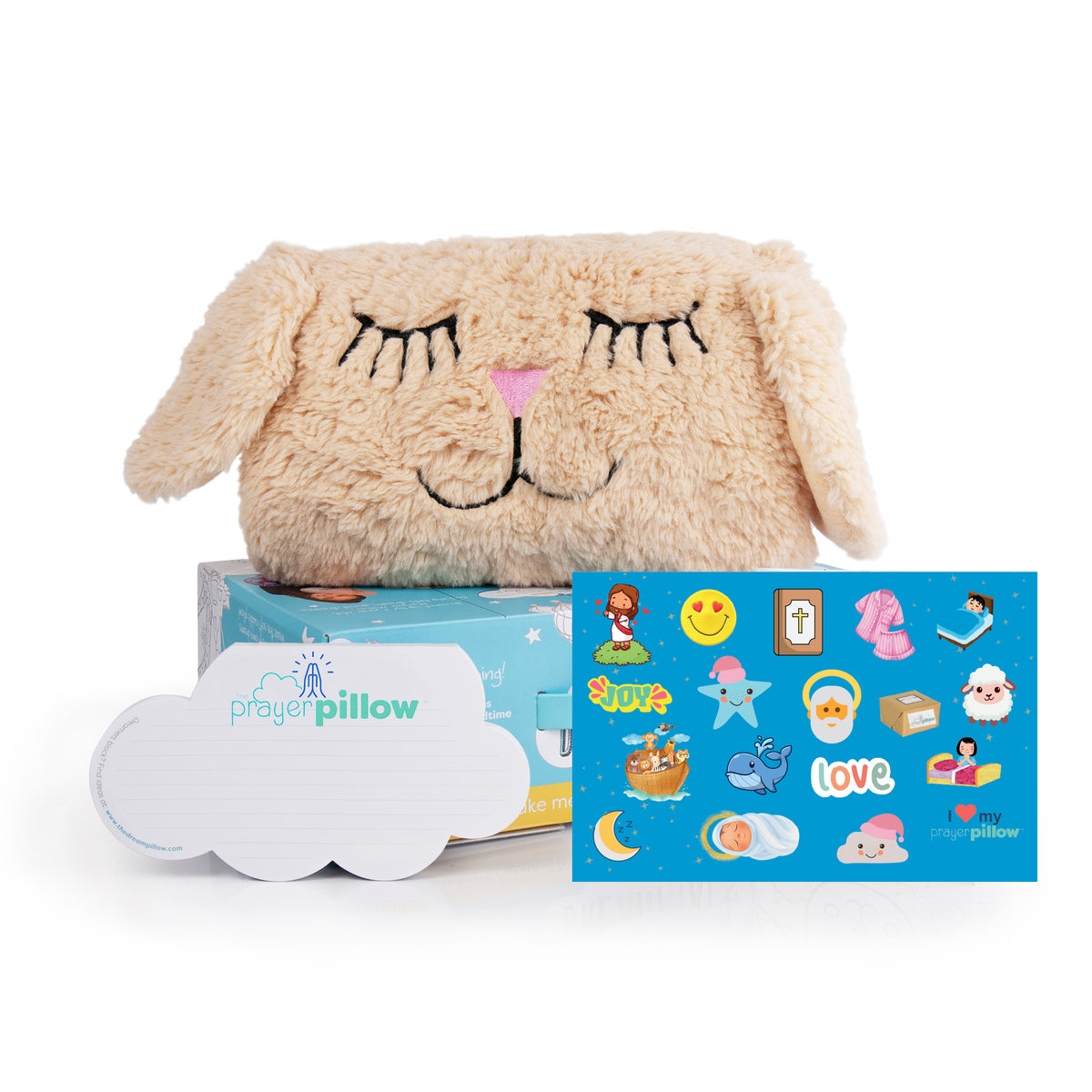 🐑 LAMBY Prayer Pillow Sleep Kit - Plush Lamb with Insert Notes, Stickers & Gift Box!  💛✨