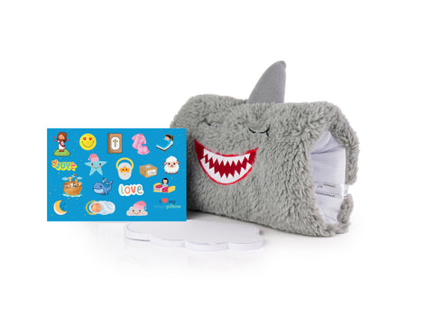 🦈 SHARKIE Prayer Pillow Sleep Kit - Plush Seal with Insert Notes, Stickers & Gift Box! 💙✨